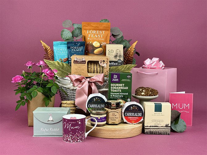 Mothers Day Flowers and Savoury Gift Basket