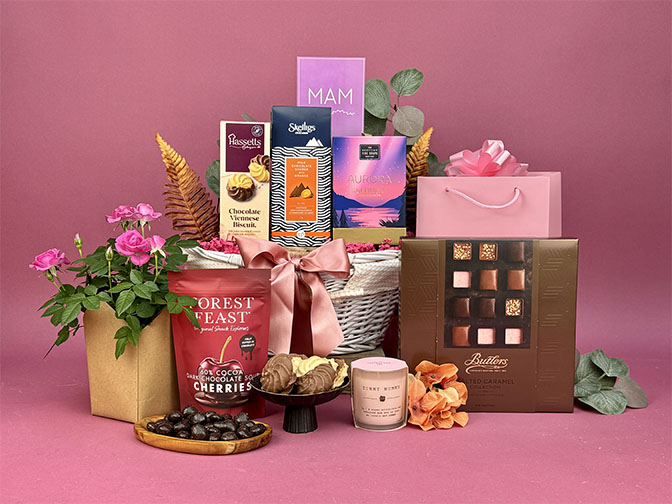 Mothers Day Flowers Scents and Treats Gifts Basket